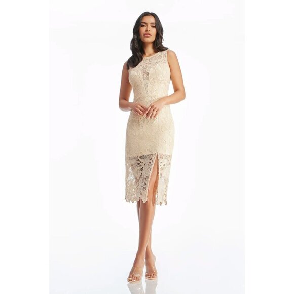 Dress the Population  Avianna Rose Lace Dress | Cream | XS | NWT - Picture 1 of 15